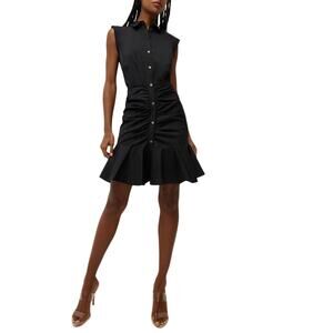 Veronica Beard Black Button-Down Mini Dress